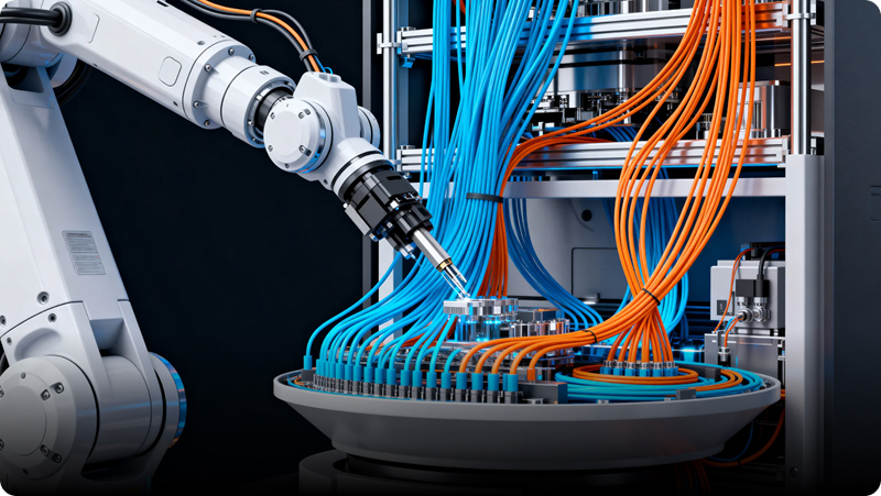Hệ thống dây điện bên trong của robot công nghiệp